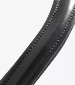 Premier Equine Liscio Plain Shaped Leather Browband -Finest Equestrian Supplies liscio plain shaped leather browband black leather 3 3 jpg