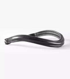 Premier Equine Liscio Plain Shaped Leather Browband -Finest Equestrian Supplies liscio plain shaped leather browband black 1 2 jpg