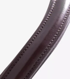 Premier Equine Liscio Plain Shaped Leather Browband -Finest Equestrian Supplies liscio plain shaped leather browband brown leather 3 2 jpg