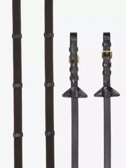 LeMieux Rubber Grip Continental Reins -Finest Equestrian Supplies lm 2023 reins continental brownbrass hr 3 copy 1 1 jpg