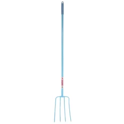 Red Gorilla 4 Prong Manure Fork Long Handle 48" -Finest Equestrian Supplies long handle light blue jpg