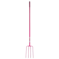 Red Gorilla 4 Prong Manure Fork Long Handle 48" -Finest Equestrian Supplies long handle pink jpg