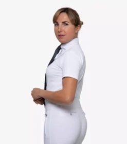 Premier Equine Luciana Ladies Short Sleeve Tie Shirt -Finest Equestrian Supplies lucian white shirt 2 6 jpg
