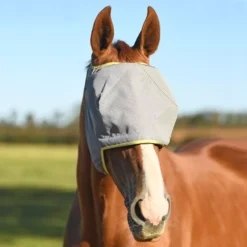 Equilibrium Field Relief Midi Fly Mask (No Ears) -Finest Equestrian Supplies midi no ears grey square web 3 jpg