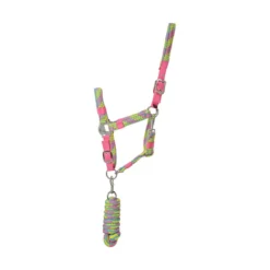 Hy Multicolour Adjustable Head Collar With Rope -Finest Equestrian Supplies pr 26723 hy multicolour head collar and lead rope 01 1 jpg