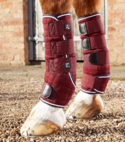 Premier Equine Quick Dry Horse Leg Wraps -Finest Equestrian Supplies quick dry leg wraps burgundy 3 4 jpg