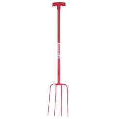 Red Gorilla 4 Prong Manure Fork T Handle -Finest Equestrian Supplies red 4 jpg