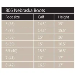 Rhinegold Nebraska Synthetic Long Boots -Finest Equestrian Supplies rhinegold nebraska synthetic long boots sizechart 1 jpg