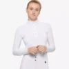 Premier Equine Rossini Lycra Show Shirt -Finest Equestrian Supplies rossini competition top white 1 1 jpg