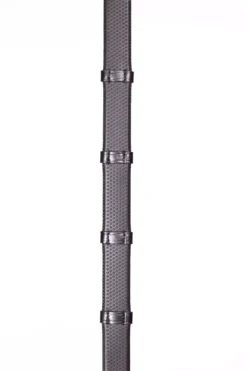 Henry James Small Pimple Hybrid Rubber Reins With Leather Stoppers -Finest Equestrian Supplies small pimple black 1 3 jpg