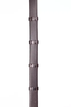 Henry James Small Pimple Hybrid Rubber Reins With Leather Stoppers -Finest Equestrian Supplies small pimple brown 3 jpg
