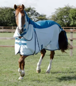 Premier Equine Stay-Dry Mesh Air Fly Rug With Surcingles -Finest Equestrian Supplies stay dry mesh air fly rug blue 1 8 jpg