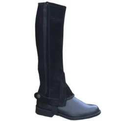 Tuffa Suede Half Chaps Adults -Finest Equestrian Supplies suede half chaps black 1 4 11 jpg