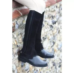 Tuffa Suede Half Chaps Adults -Finest Equestrian Supplies suede half chaps black 2 2 4 jpg