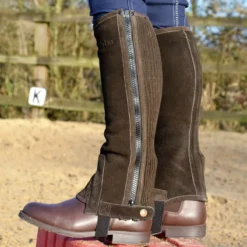 Tuffa Suede Half Chaps Adults -Finest Equestrian Supplies suede half chaps brown 1 1 7 jpg