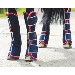 Weatherbeeta Wide Tab Long Travel Boots -Finest Equestrian Supplies weatherbeeta travel boots in navy red white b 2 jpg