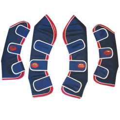 Weatherbeeta Wide Tab Long Travel Boots -Finest Equestrian Supplies weatherbeeta travel boots in navy red white 1 jpg