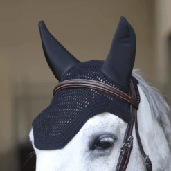 Kentucky Horsewear Wellington Horse Fly Veil - Soundless -Finest Equestrian Supplies wellington fly veil soundless black on horse 2 1